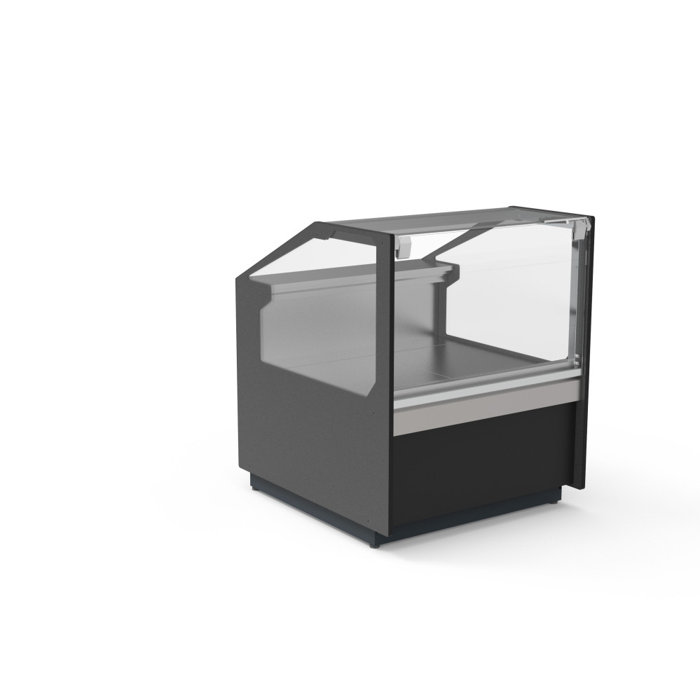Vitrine avec vitre relevable prof 1100 - Sans réserve - Façade droite - Longueur 1265