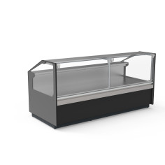 Vitrine avec vitre relevable prof 1100 - Sans réserve - Façade droite - Longueur 2465