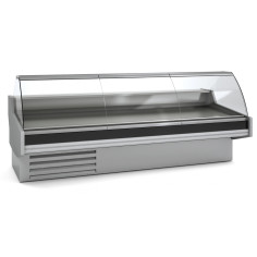 Vitrine réfrigérée avec vitre relevable prof 1200 - Sans réserve - Vitre bombée - Longueur 3810