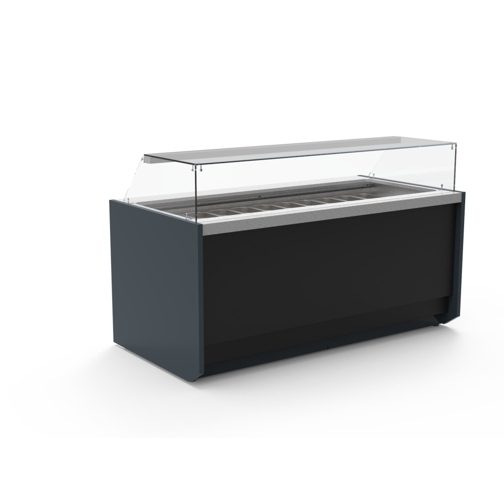 Vitrine saladette profondeur 1000 - Longueur 1985 - Capacité 30GN 1/6
