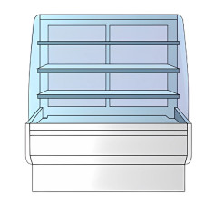 Vitrine service arrière 3 étagères réfrigérée