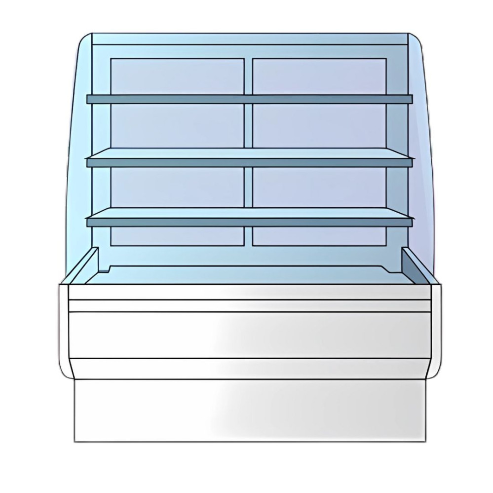 Vitrine service arrière 3 étagères réfrigérée