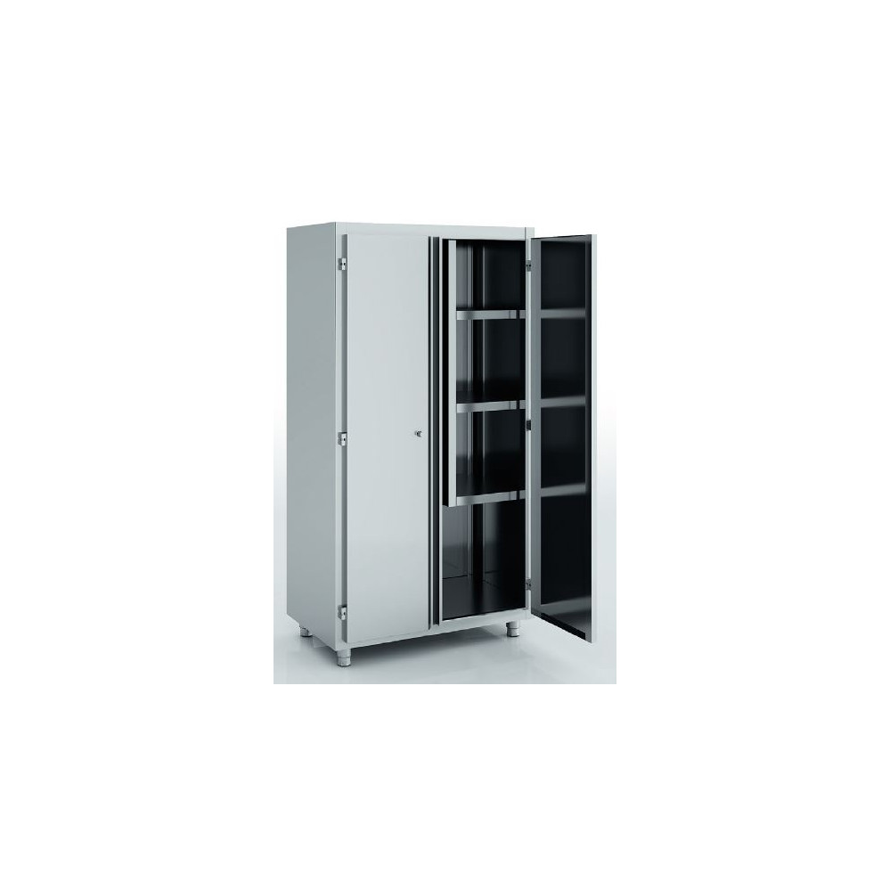 Armoire d'entretien et balais en inox 18/10 - 1000 x 450 x 1900 mm