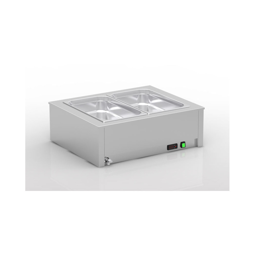 Bain-marie de table à eau - Capacité 2 bacs GN1/1 prof. 150