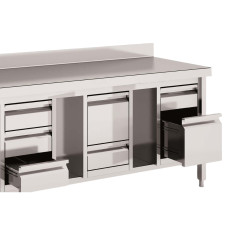 Module de 2 tiroirs pour table inox