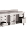 Module de 2 tiroirs pour table inox