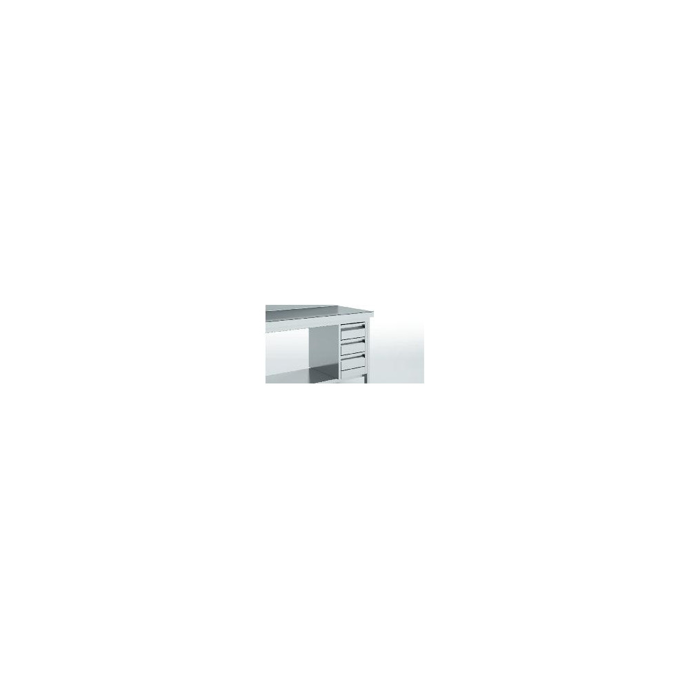 Module de 3 tiroirs pour table inox