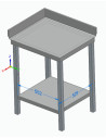 Etagère intermédiaire pour table d'angle - 600 x 700