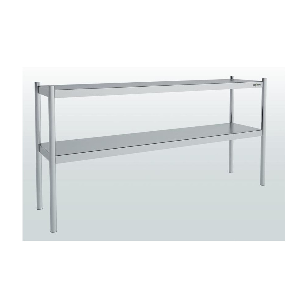 Etagère supérieure à 2 niveaux pour table inox - 1900 x 350 x 700