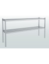 Etagère supérieure à 2 niveaux pour table inox - 900 x 350 x 700