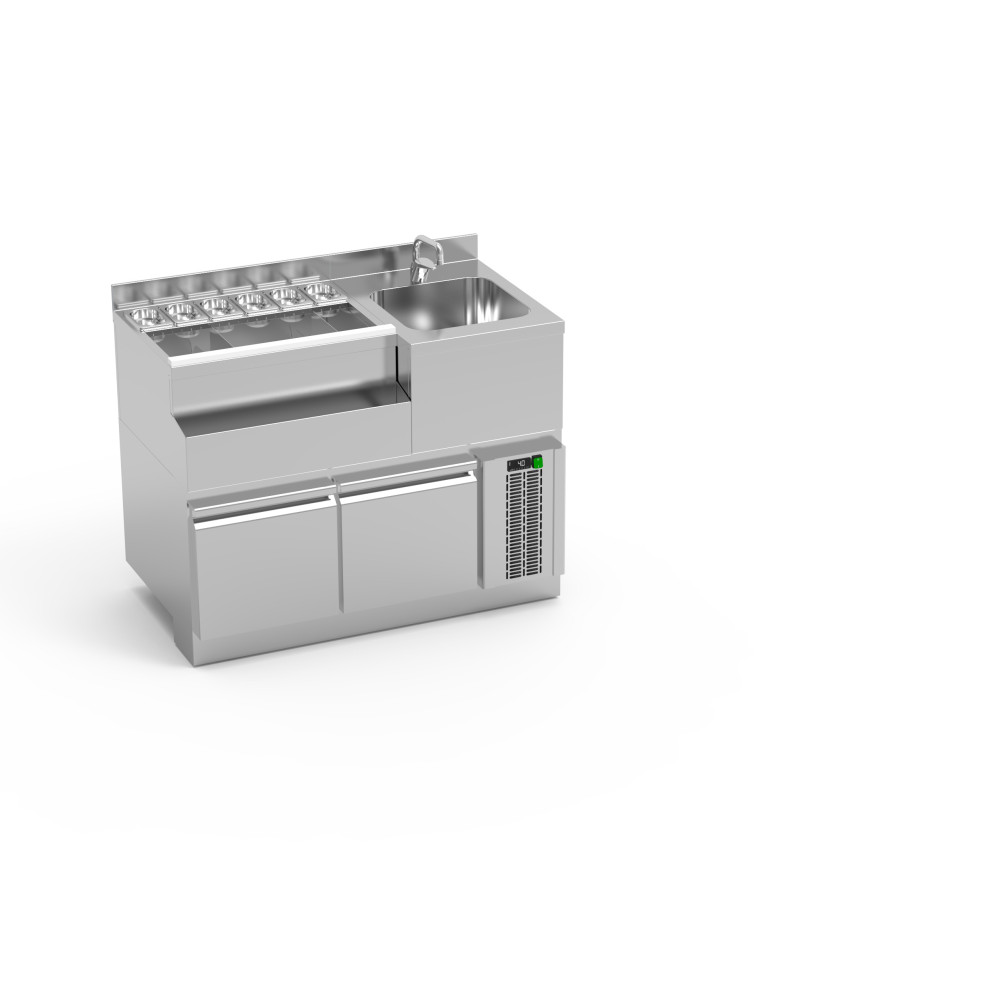 Bar Lynx module réfrigéré avec évier à gauche - Longueur 1200 mm