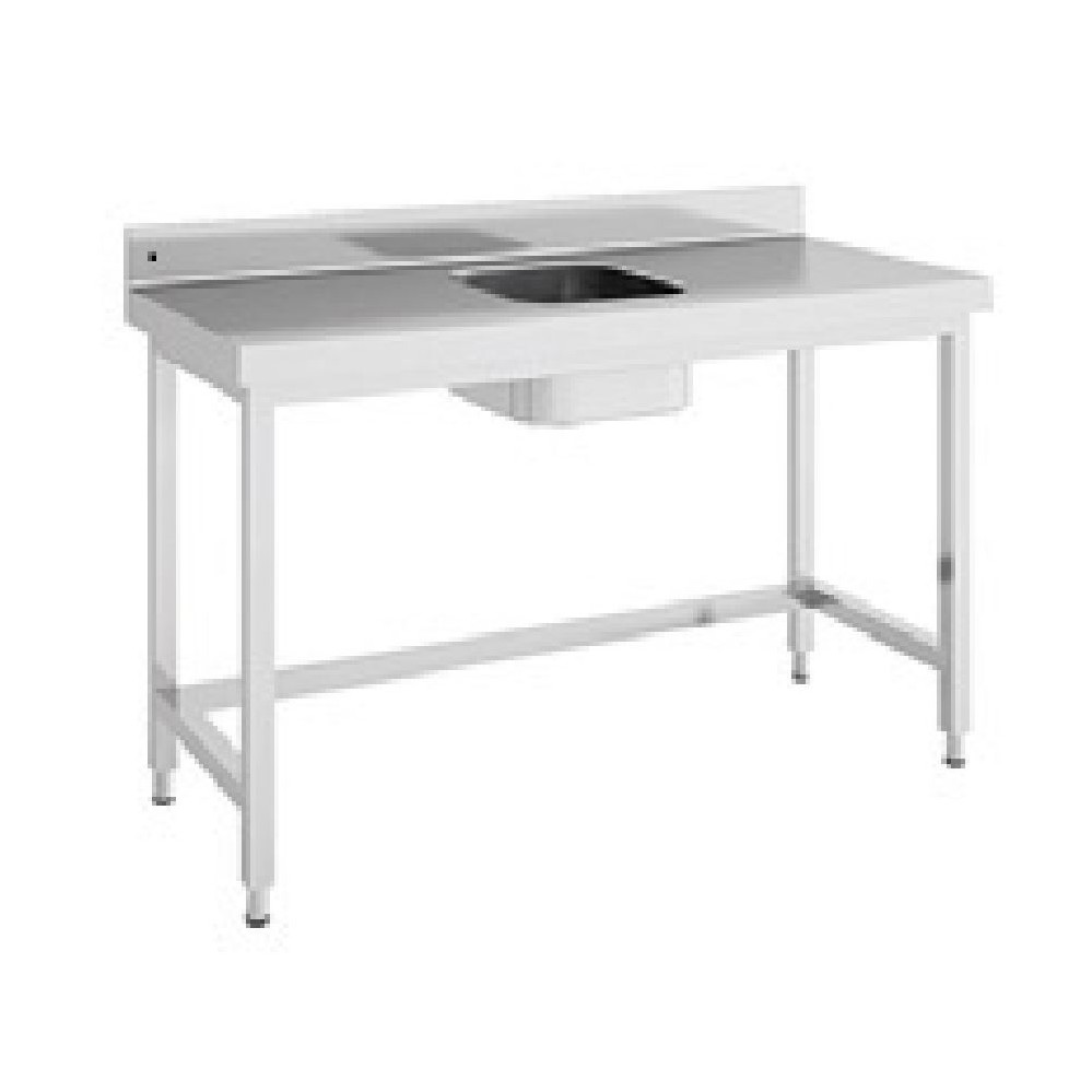 Table de chef avec bac central série 600 - 1200 x 600