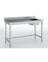 Table de chef avec bac à droite série 700 - 1500 x 700