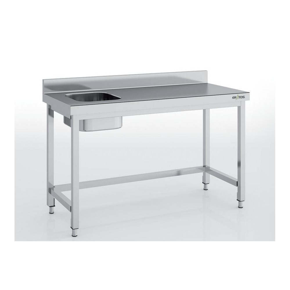 Table de chef avec bac à gauche série 700 - 1500 x 700