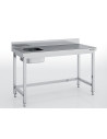 Table de chef avec bac à gauche série 700 - 1600 x 700