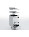 Meuble neutre en inox - 3 tiroirs - Prof 700 - Sans dessus