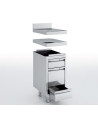 Meuble neutre en inox - 3 tiroirs - Prof 600 - Sans dessus