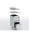 Meuble neutre en inox - 3 tiroirs - Prof 700 - Sans dosseret
