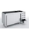 Meuble neutre avec bloc tiroirs série 600 - Sans dessus - 4 tiroirs série 600 GN1/1 prof. 100 - 2000 x 600