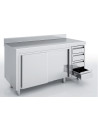 Meuble neutre avec bloc tiroirs série 700 - Avec dosseret de 100 mm - 4 tiroirs série 700 GN1/1 prof. 100 - 2000 x 700