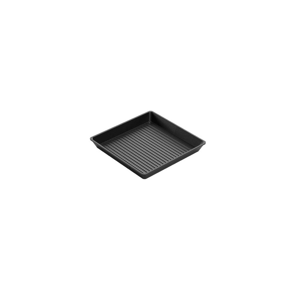 Poellon aluminium antiadhérent carrée rainuré