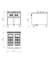 Cuiseur à pâtes 40L + 40L Série 900 sur placard