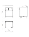 Fry-top s/600 acier rectifié 600 sur placard