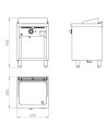 Fry-top s/600 chromée 600  sur placard