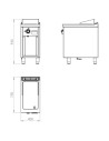 Fry-top 750  acier rectifié 400 sur placard