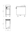 Fry-top 750 chromée 400  sur placard