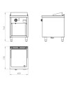 Fry-top 750 acier rectifié 600 sur placard