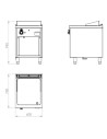 Fry-top 750 chromée  600 sur placard