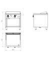 Fry-top 750 chromée 800  sur placard