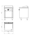 Fry top électrique 600 sur placard 600 chromée