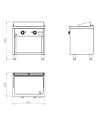 Fry top électrique 800 sur placard 600 chromée