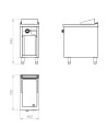 Fry top électrique 400 sur placard 750 acier rectifié