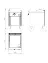 Fry top électrique 600 sur placard 750 acier rectifié