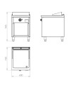 Fry top électrique 600 sur placard 750 chromée
