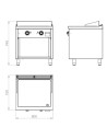 Fry top électrique 800 sur placard 750 acier rectifié
