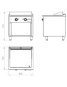Fry top électrique 800 sur placard 750 chromée