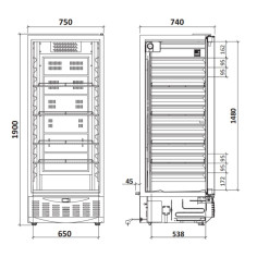 Armoire positive GN2/1 + 600x400 - Porte pleine