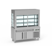 Meuble avec cuve + vitrine réfrigérée 3 niveaux