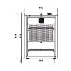 Mini armoire porte vitrée - température positive (+1/+8°C) - Extérieur blanc - Volume : 52L