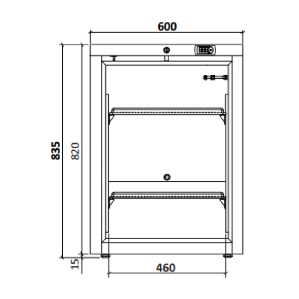 Mini armoire porte vitrée - température positive (+1/+8°C) - Extérieur blanc - Volume : 122L