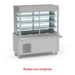 Meuble avec cuve + vitrine réfrigérée 3 niveaux