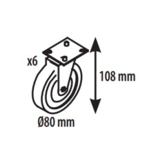 Kit 6 roulettes pour meuble ou armoire Coreco