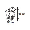 Kit 6 roulettes pour meuble ou armoire Coreco