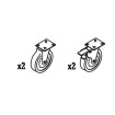 Kit 4 roulettes pour meuble ou armoire Coreco