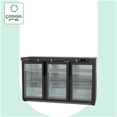 Arrière-bar positif H.850 3 p. vitrées battantes