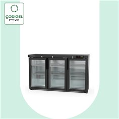 Arrière-bar positif H.850 3 p. vitrées battantes